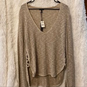 Express Tan Low Cut Sweater